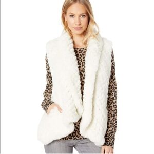Love Token Ivory Faux Fur Vest Womens Size S